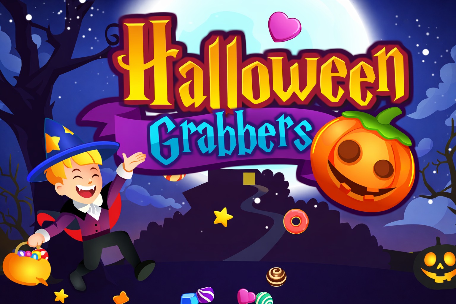 Jogo Halloween Grabbers no Jogos 123